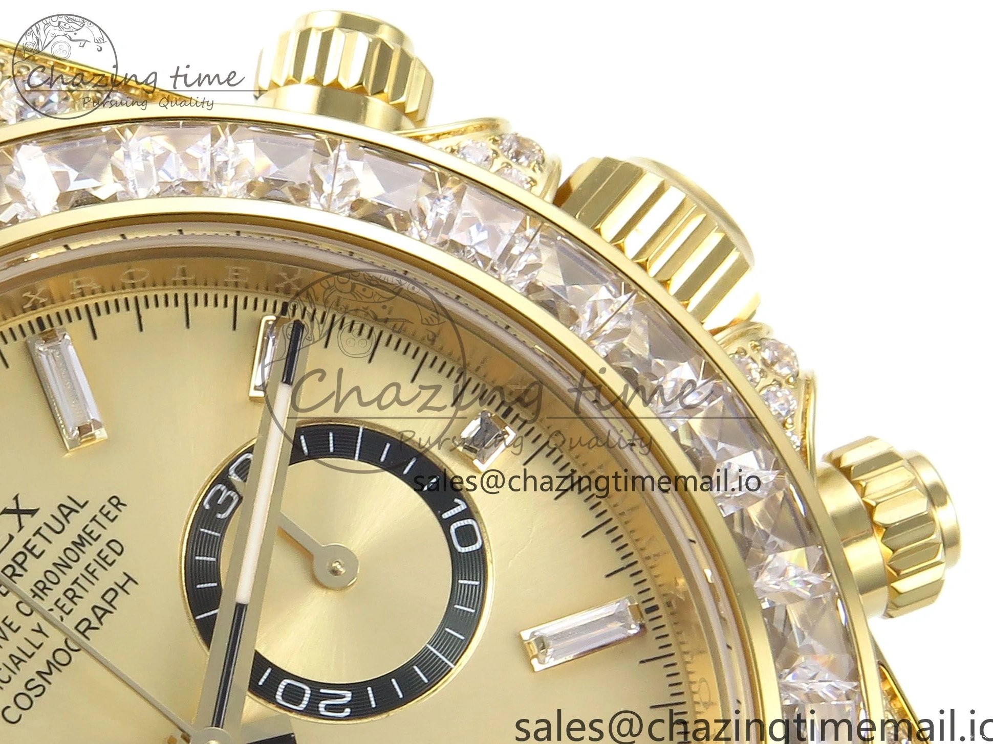 MiroTime 0203 Daytona 126538TBR EWEF 1:1 Best Edition 904L Steel YG Crystal Dial Diamonds Bezel on Black Rubber Strap SH OdorResistant 463